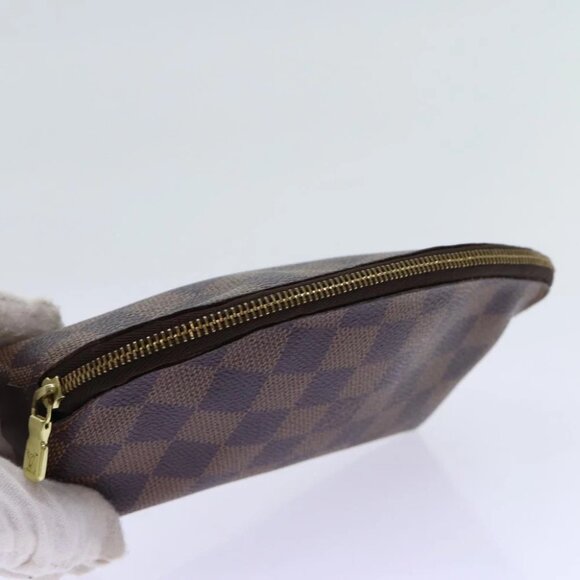 LOUIS VUITTON Damier Ebene Pochette Cosmetic PM Pouch N47516 LV Auth 69835 - Picture 6 of 15
